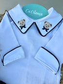 Conj Body Urso Gravata Marinho a e Mijão e Sapatinho