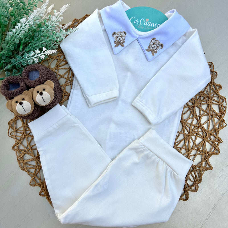 Conj Body, Mijão OFF White e Sapatinho - Urso