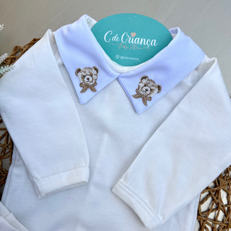 Conj Body, Mijão OFF White e Sapatinho - Urso