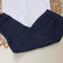 Conj Body, Mijão Azul Marinho e Sapatinho com prendedor de chupeta- Urso