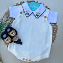 Romper, Body e Sapatinho com Prendedor de Chupeta