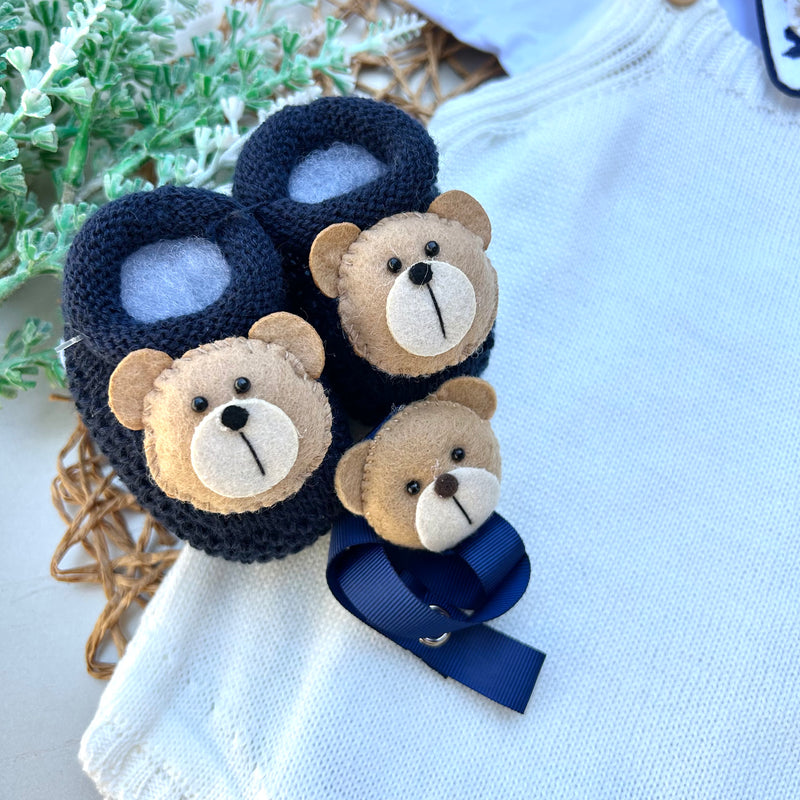 Romper, Body e Sapatinho com Prendedor de Chupeta