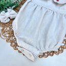 Romper em Linho Cru com Golinha - Coleção Natal