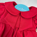 Romper em Linho Vermelho com Golinha - Coleção Natal