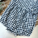 Romper em Linho Xadrez Azul Marinho - Coleção Natal