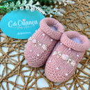 Sapatinho Rosê com Rococó e Pérolas