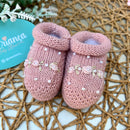 Sapatinho Rosê com Rococó e Pérolas