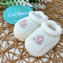 Sapatinho Off White com Rococó Rosa