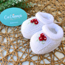 Sapatinho Branco Rococó Vermelho