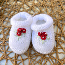 Sapatinho Branco Rococó Vermelho