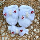 Sapatinho e Faixa Branco - Rococó Vermelho