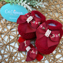 Sapatinho e Faixa Rococó Vermelho