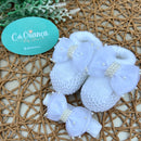 Sapatinho e Faixa Branco - Pérolas