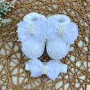 Sapatinho e Faixa Branco - Pérolas