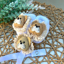 Sapatinho Branco Leão e Prendedor de Chupeta