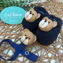 Sapatinho Marinho Urso e Prendedor de Chupeta