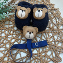 Sapatinho Marinho Urso e Prendedor de Chupeta