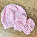 Kit Touca e Luva Rosa Bebê