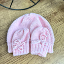 Kit Touca e Luva Rosa Bebê