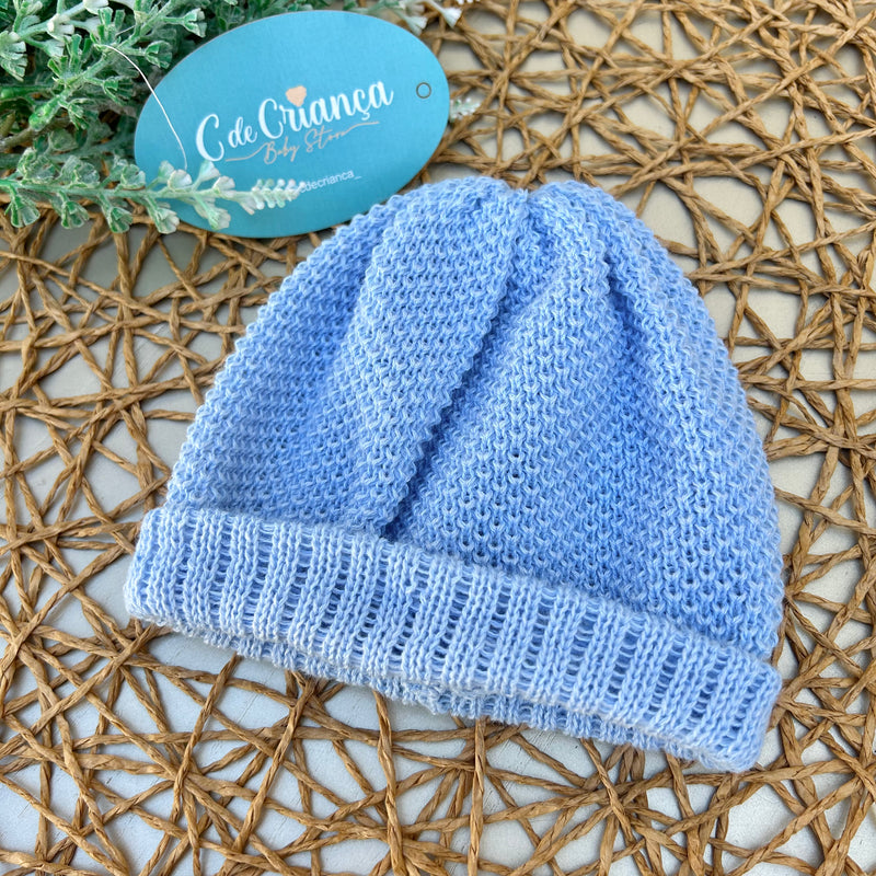 Kit Touca e Luva Azul Bebê