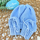 Kit Touca e Luva Azul Bebê