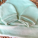 Touca e Luva em suedine verde