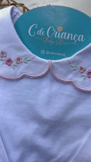 Conj Body Flor Rosa, Mijão Rosa e Sapatinho com Faixa